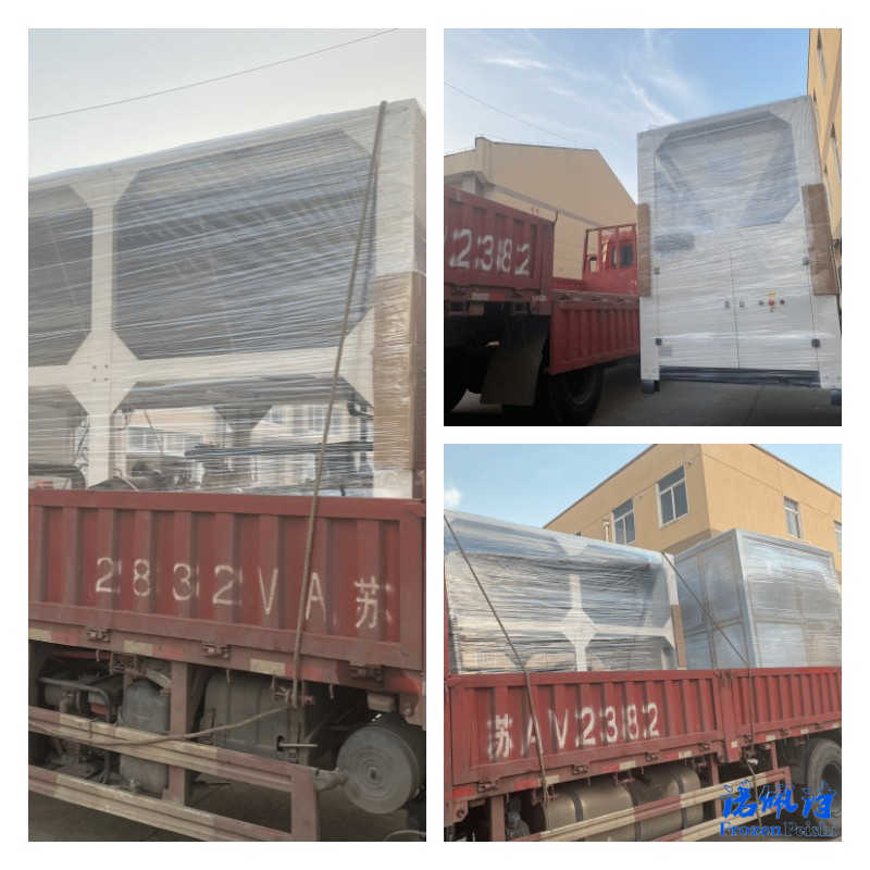摩洛哥鞋包廠回購丨150KW風(fēng)冷式冷水機+6噸不銹鋼保溫水箱